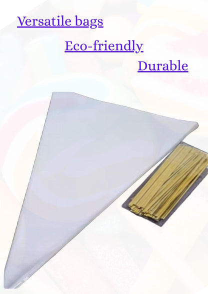 Clear Cone Candy Bags with Gold Twist Ties