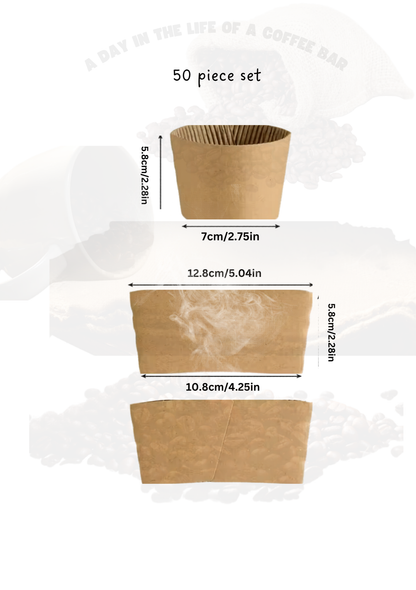 Paper Kraft Corrugated Coffee Sleeves – Hot Cup Insulator