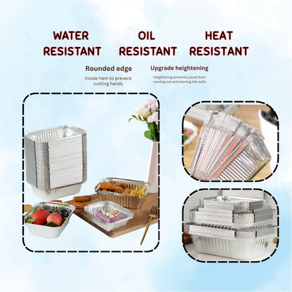 Disposable Aluminum Foil Trays for Baking, Grilling & Air Fryers – High‑Heat Tin Foil Pans (230ml–700ml)