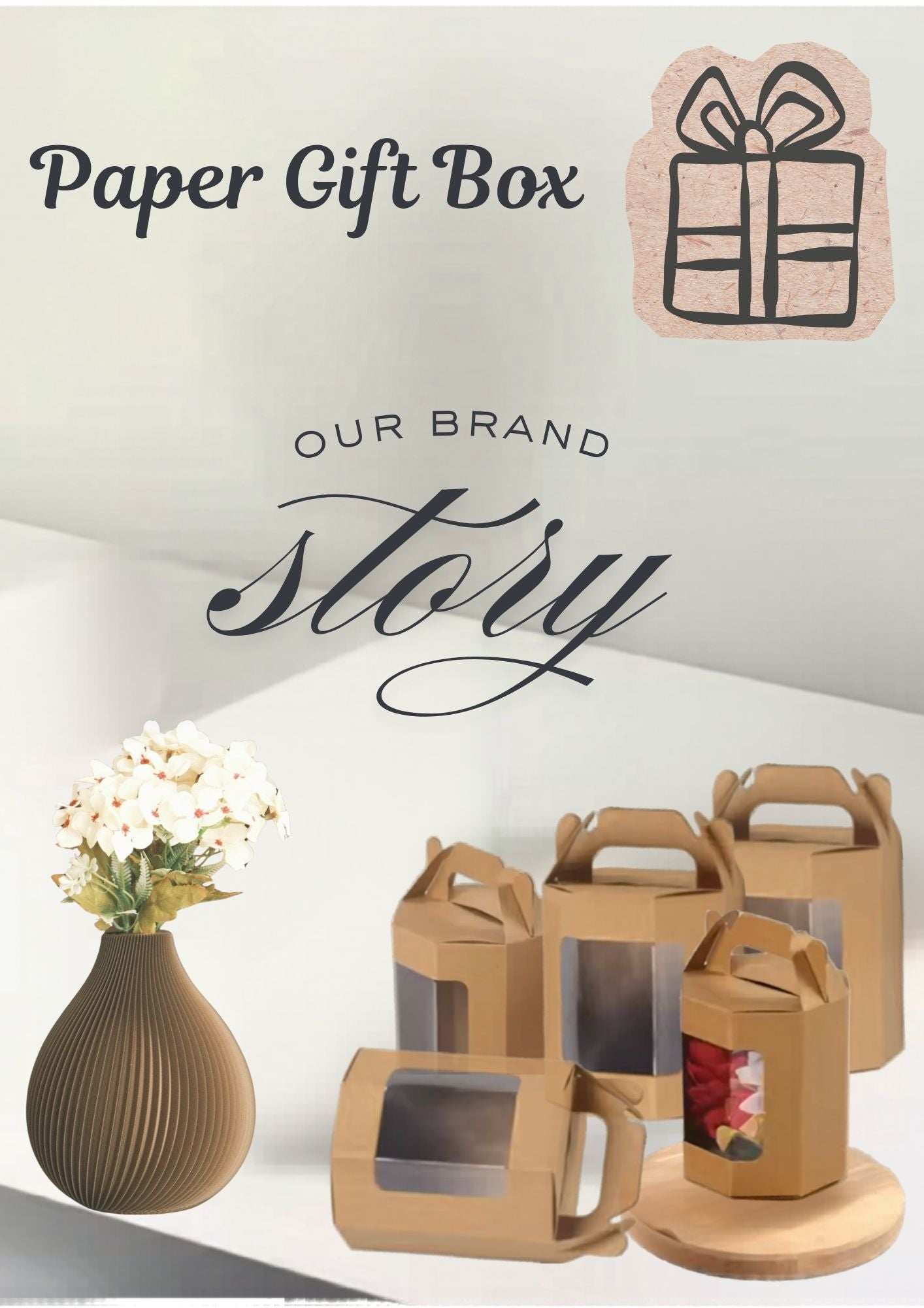 Kraft Window Octagonal Boxes with Handle – Eco‑Friendly Bakery General Packaging