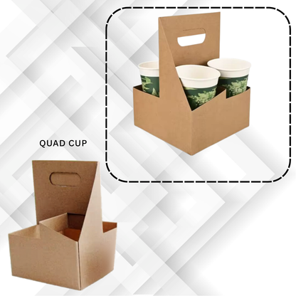 Kraft Paper Drink Carriers (Single, Double & Quad Cup)