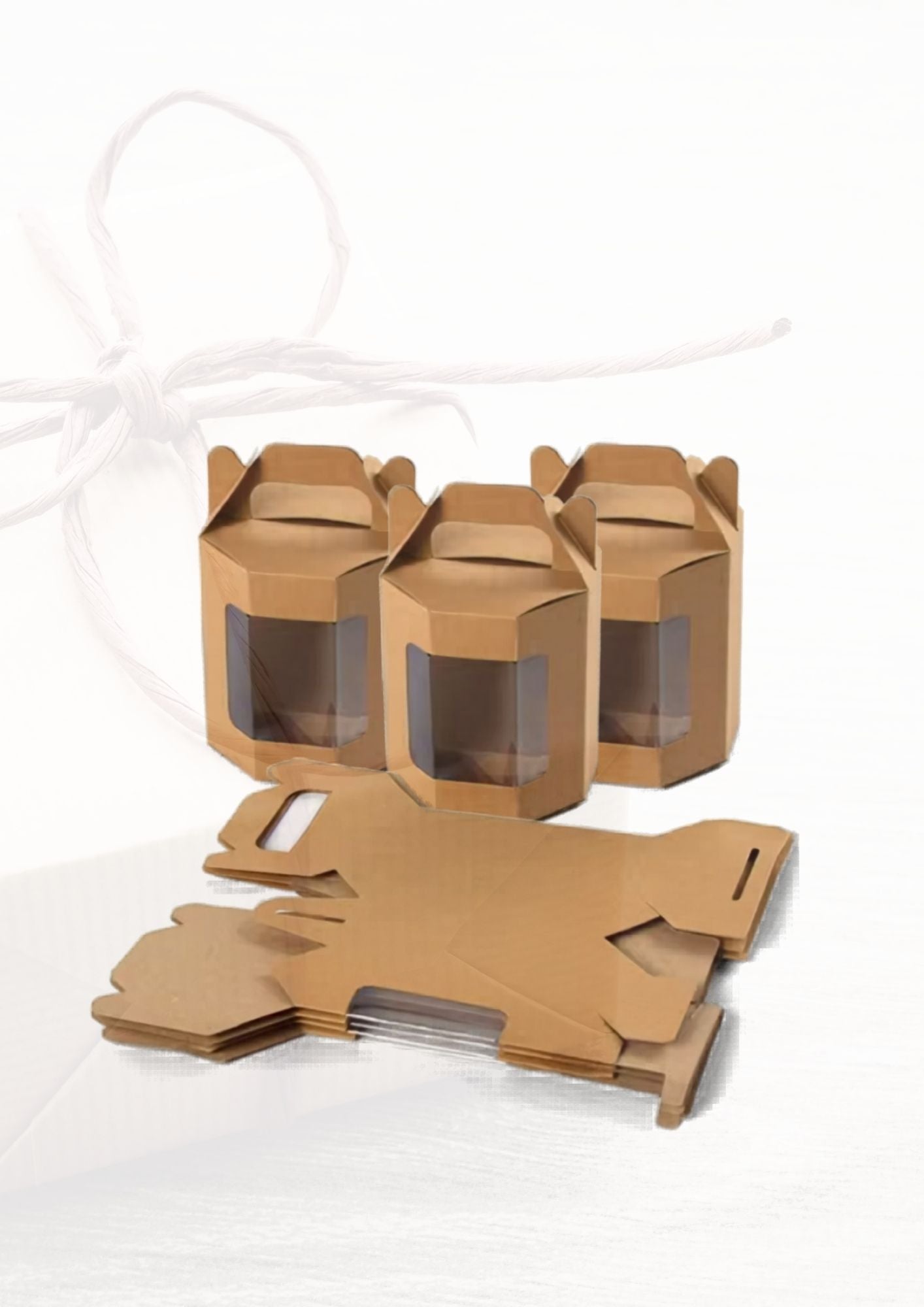 Kraft Window Octagonal Boxes with Handle – Eco‑Friendly Bakery General Packaging