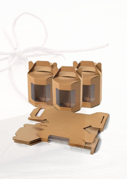 Kraft Window Octagonal Boxes with Handle – Eco‑Friendly Bakery General Packaging