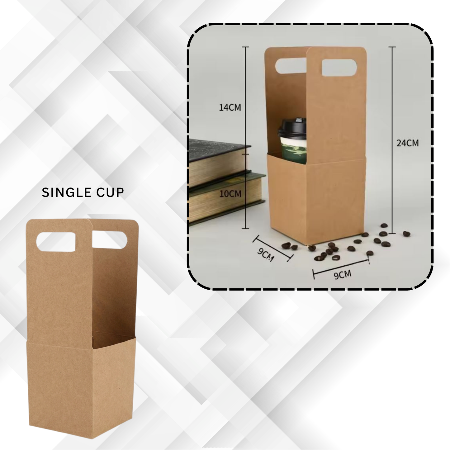 Kraft Paper Drink Carriers (Single, Double & Quad Cup)
