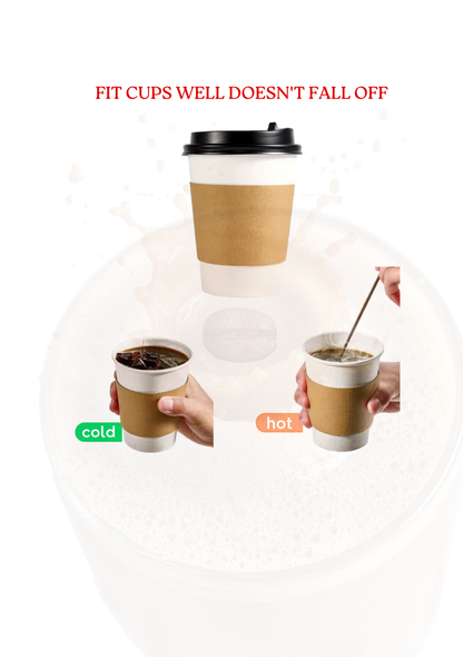 Paper Kraft Corrugated Coffee Sleeves – Hot Cup Insulator