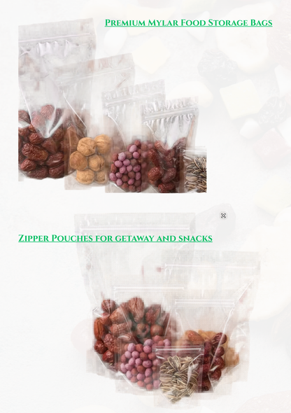 Stand-up Transparent Clear Zipper Pouches Food-grade