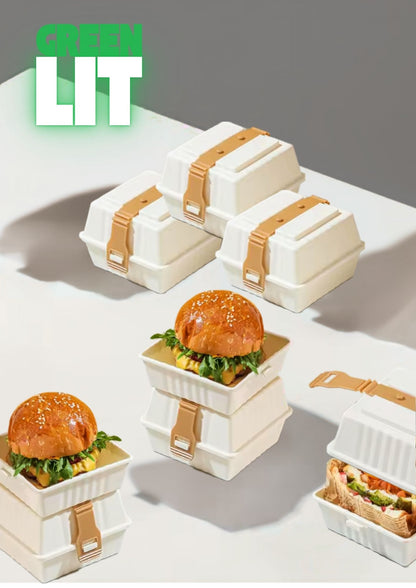 Premium Reusable Burger Box – Secure & Grease‑Resistant – Take‑Away Ready