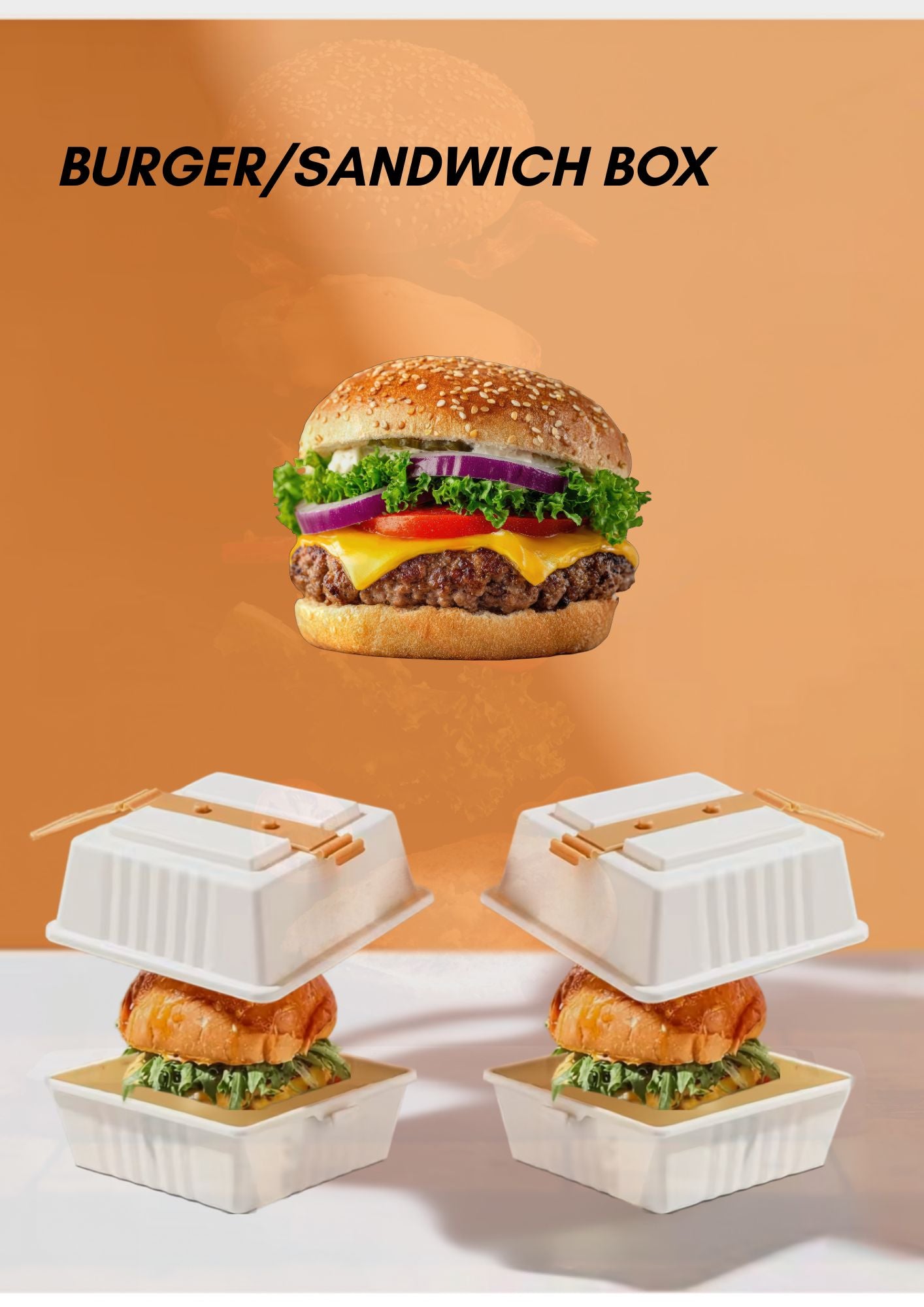 Premium Reusable Burger Box – Secure & Grease‑Resistant – Take‑Away Ready