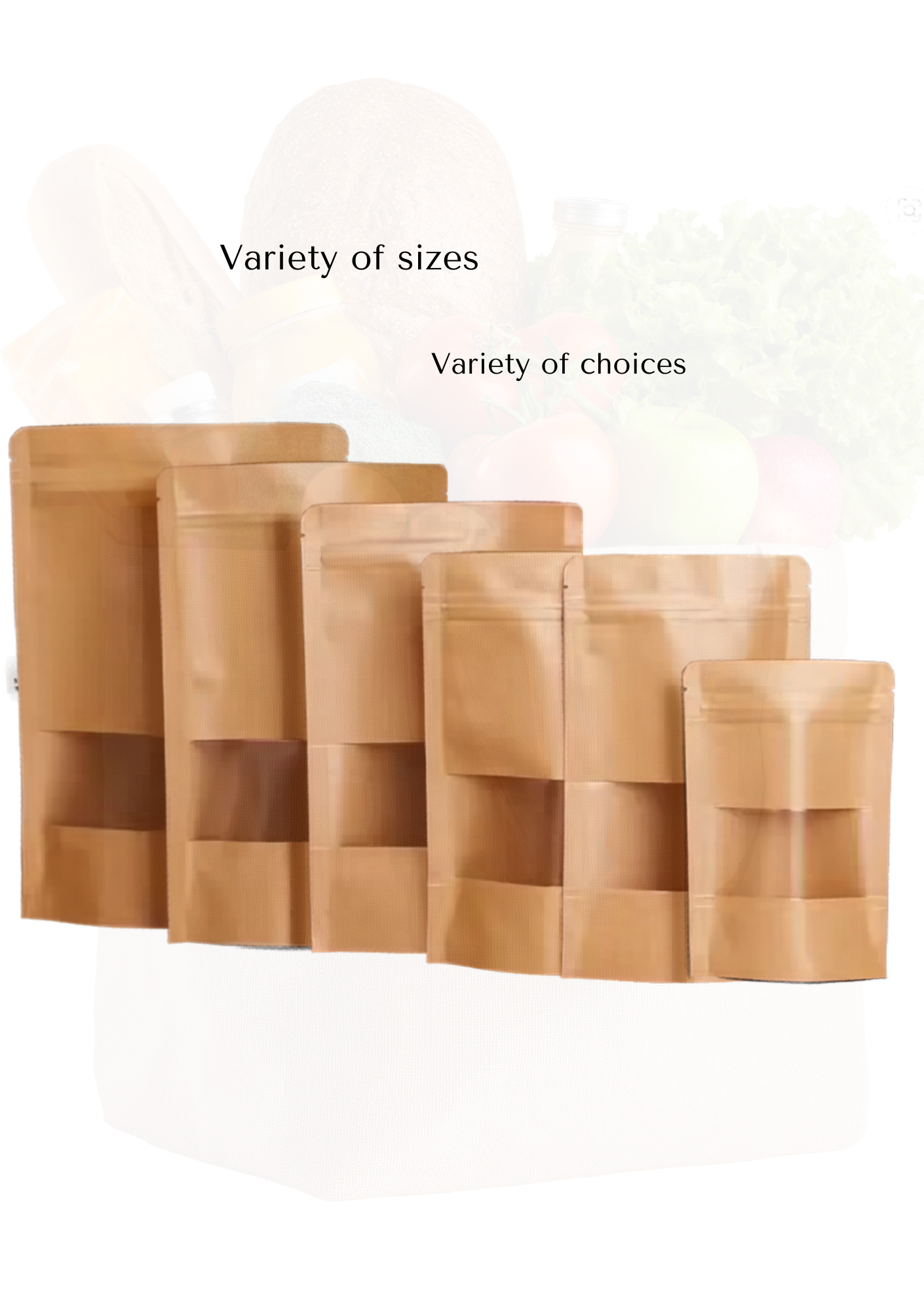 Stand-up Waterproof Kraft Takeaway Bag