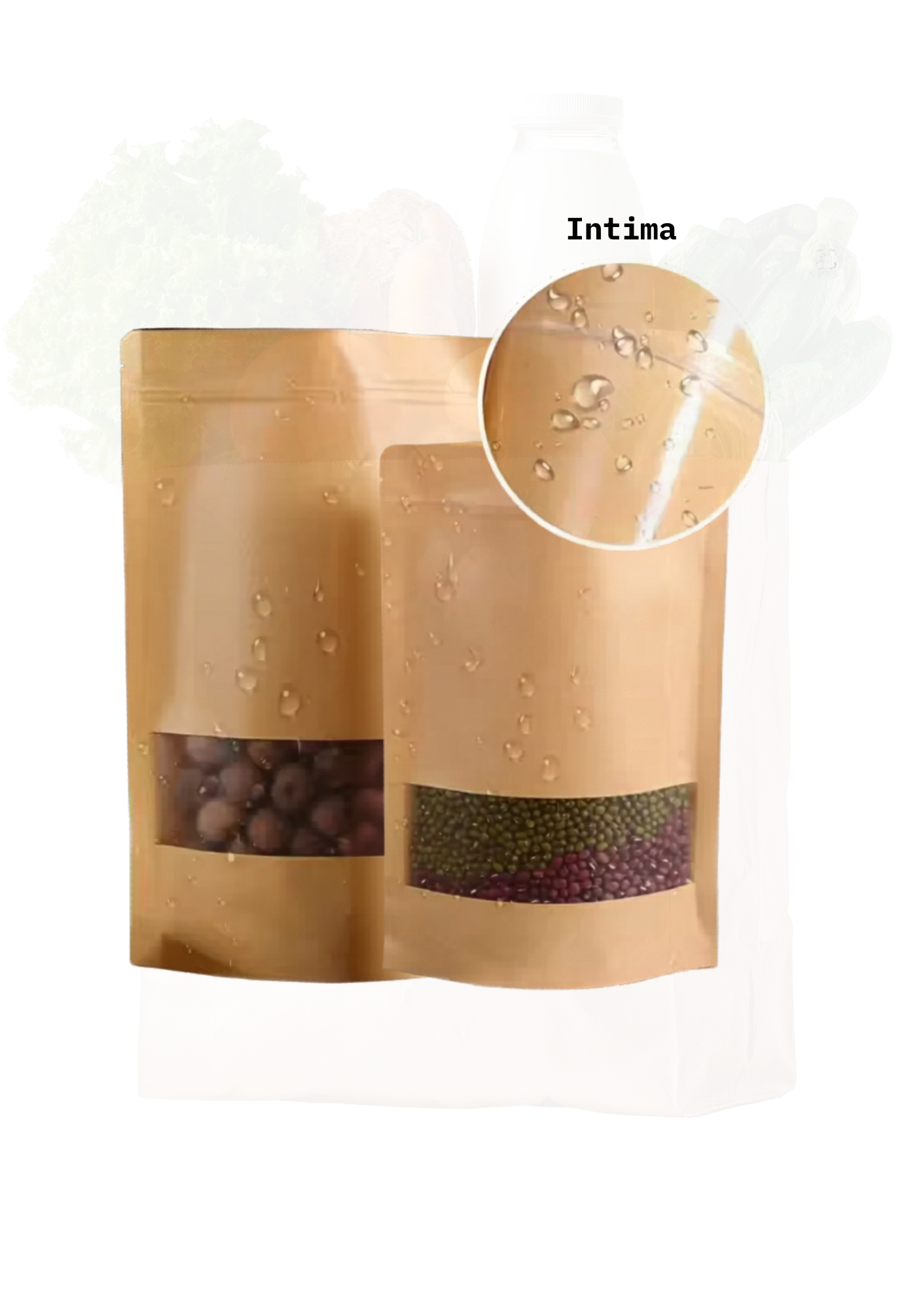 Stand-up Waterproof Kraft Takeaway Bag