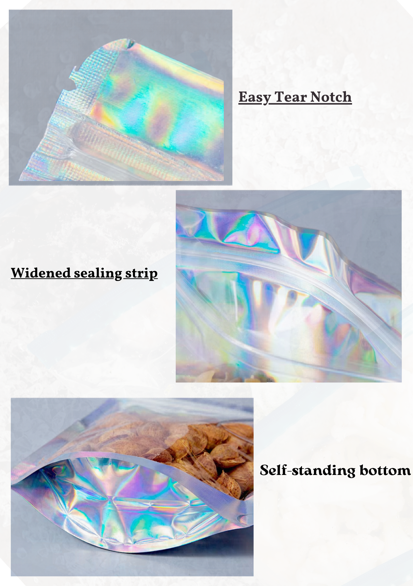 Laser/Holographic Stand-up Pouches