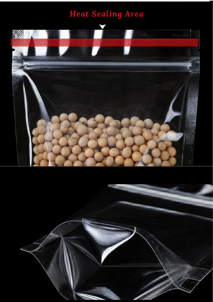 Stand-up Transparent Clear Zipper Pouches Food-grade